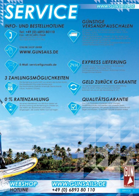 sail specifications www.gunsails.de