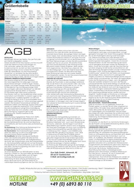 sail specifications www.gunsails.de