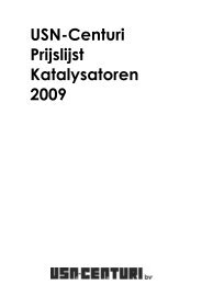 USN-Centuri Prijslijst Katalysatoren 2009 - Aftersales Magazine