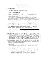 MATH 1050 Mathematics for Elementary Teachers - Fond Du Lac ...