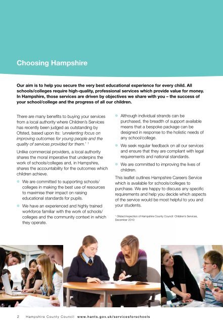 Download the Hampshire Careers and Employability Service leaflet