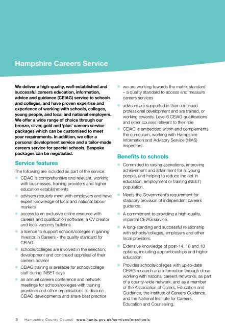 Download the Hampshire Careers and Employability Service leaflet