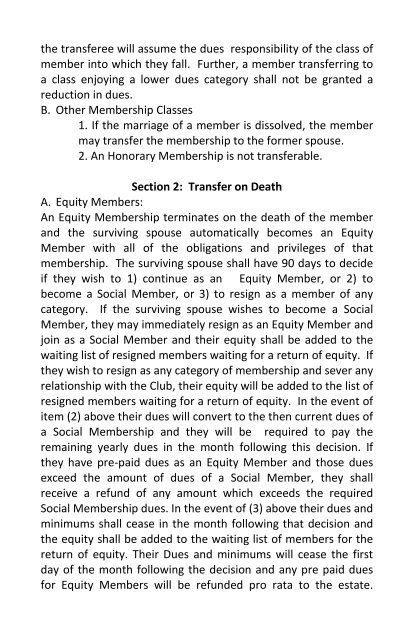 MISSION VALLEY COUNTRY CLUB By-Laws Rules & Regulations