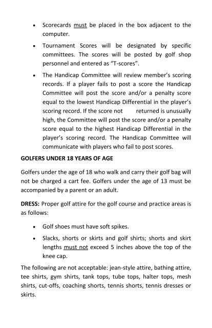 MISSION VALLEY COUNTRY CLUB By-Laws Rules & Regulations