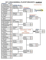 2011 LHSAA BASEBALL PLAYOFF BRACKETS - CLASS 5A