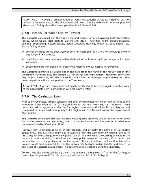 Katoomba Charrette Outcomes Report - Blue Mountains City Council