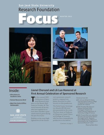 Fall 2012 Focus Newsletter - SJSU Research Foundation