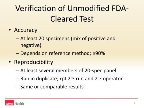 Verification of Microbiology Tests - SWACM