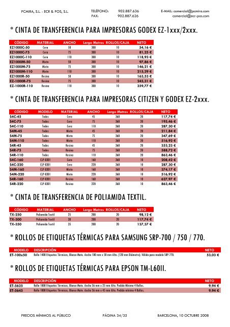 LISTA DE PRECIOS PVD 07-2006 - Alo girona