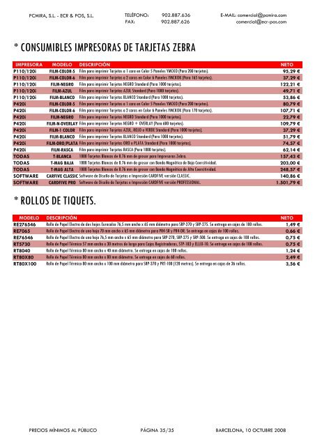 LISTA DE PRECIOS PVD 07-2006 - Alo girona