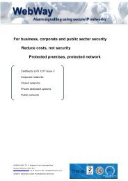 WebWay Alarm signalling using secure IP networks - WebWayOne