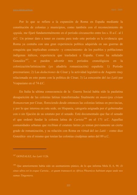 ius latii and lex irnitana - revista internacional de derecho romano ...
