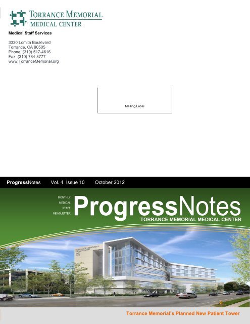 October 2012, Volume 4, Issue 10 - Torrance Memorial Medical Center