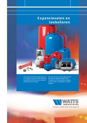 Expansievaten en toebehoren - Watts Industries Netherlands B.V.