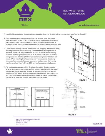 Rex Wrap Fortis Installation Guide - Huttig Building Products