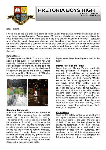 Please Click Here To Read Pretoria Boys High School