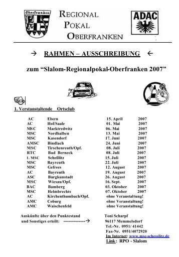 Slalom-Regionalpokal-Oberfranken 2007 - 1. MSC Schesslitz