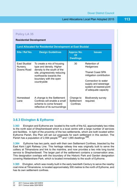 Appendix 1 Land Allocations Local Plan