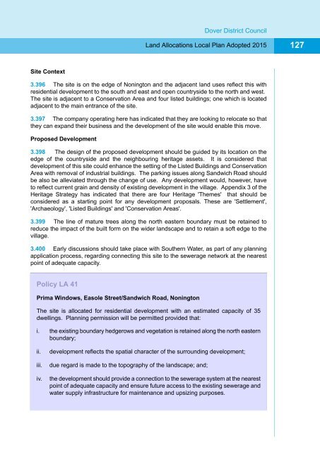 Appendix 1 Land Allocations Local Plan