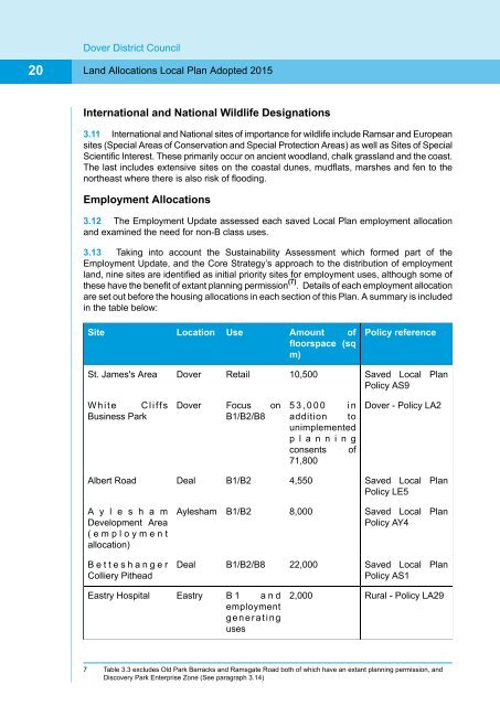 Appendix 1 Land Allocations Local Plan