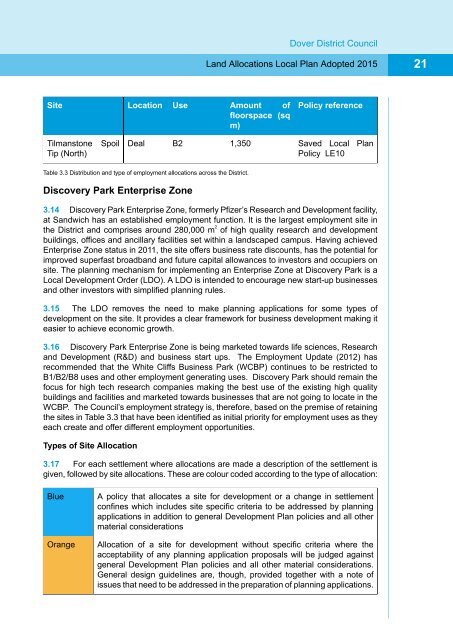 Appendix 1 Land Allocations Local Plan