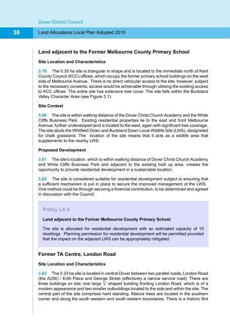 Appendix 1 Land Allocations Local Plan