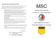 Information für alle Freunde des Clubs - MSC Straubing