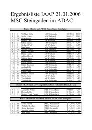 Ergebnisliste IAAP 21.01.2006 MSC Steingaden im ADAC