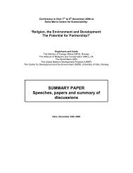 summary paper - Alliance of Religions and Conservation