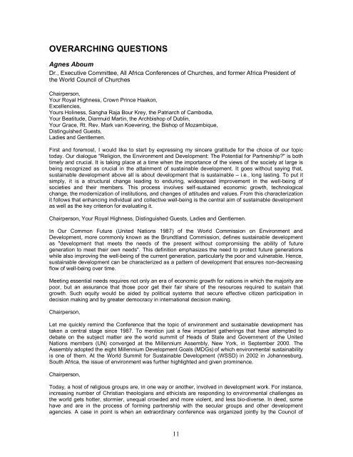 summary paper - Alliance of Religions and Conservation