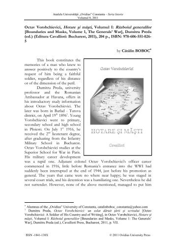 Octav Vorobchievici, Hotare Åi mÄÅti, Volumul I: RÄzboiul ... - AUOCSI