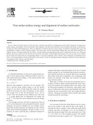 True molar surface energy and alignment of surface molecules