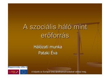 A szociális háló mint erőforrás - Szociális Szakmai Szövetség