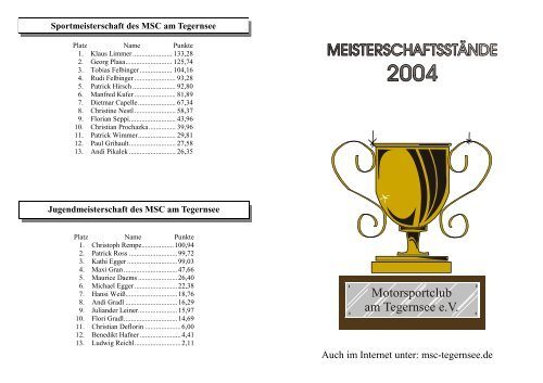 Meisterschaftsstände 2004.pub - MSC am Tegernsee e.V.