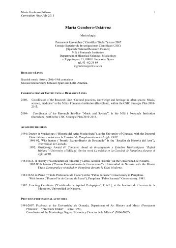 CV in English - Consejo Superior de Investigaciones CientÃ­ficas