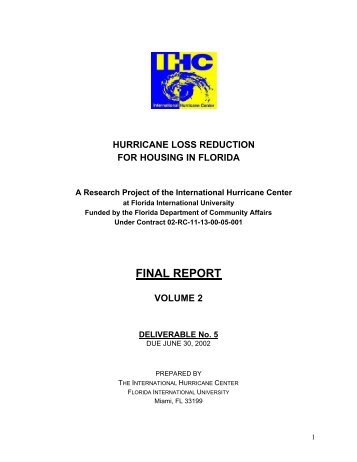 FINAL REPORT - IHRC Website - Florida International University