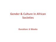 Gender and Culture - Institute of African Studies - University of Ghana