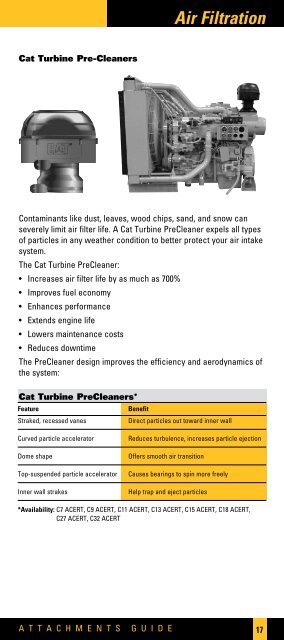 Industrial Engine Attachments Guide - Caterpillar