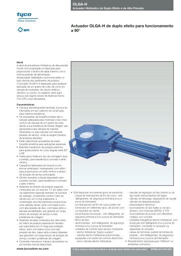 Actuador OLGA-H de duplo efeito para funcionamento a 90Â°