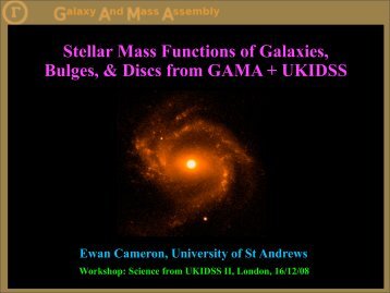 Stellar Mass Functions of Galaxies, Bulges, & Discs ... - AstroGrid wiki