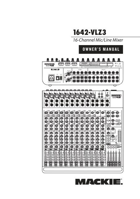 1642-VLZ3 16-Channel Mic/Line Mixer Owner's Manual