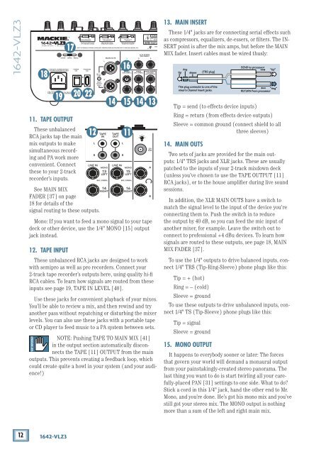 1642-VLZ3 16-Channel Mic/Line Mixer Owner's Manual