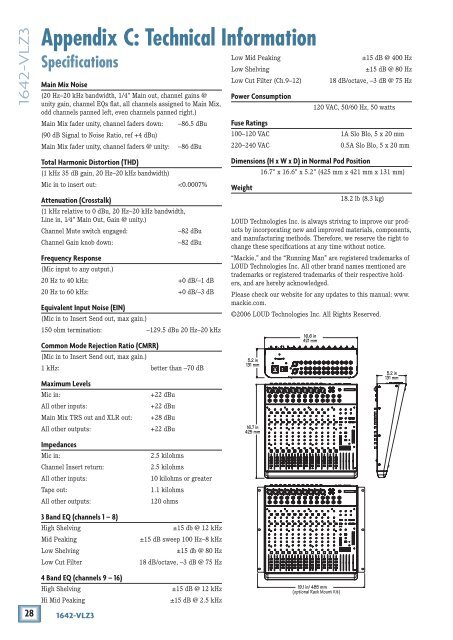 1642-VLZ3 16-Channel Mic/Line Mixer Owner's Manual
