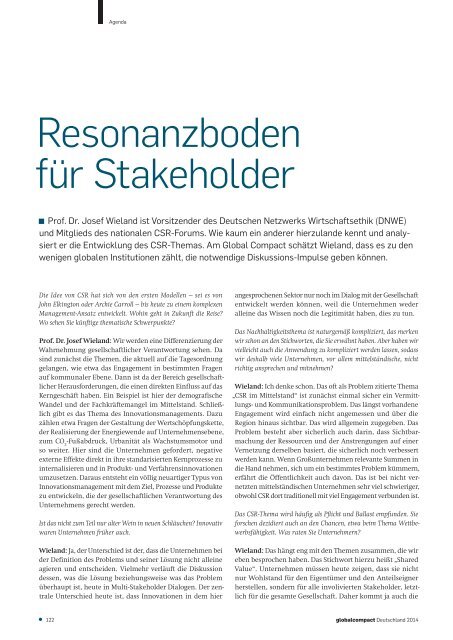 CSR & Compliance - Themenschwerpunkt im Jahrbuch Global Compact Deutschland 2014