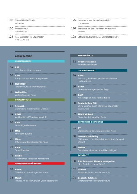 CSR & Compliance - Themenschwerpunkt im Jahrbuch Global Compact Deutschland 2014