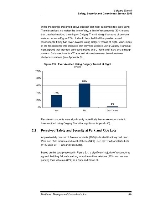 calgary transit safety, security and cleanliness survey