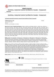 Switches, Industrial Control Certified for Canada - Component ...