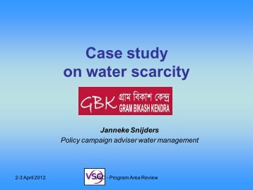 Case study on water scarcity - weADAPT