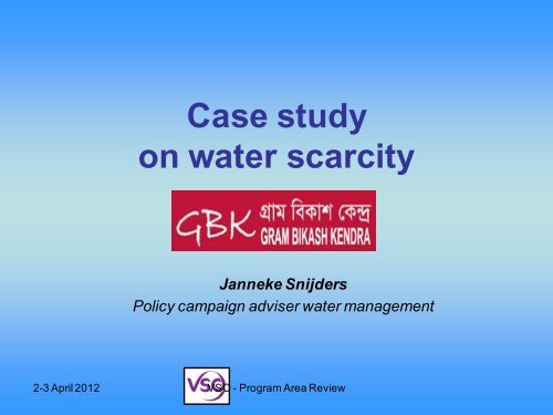 Case study on water scarcity - weADAPT
