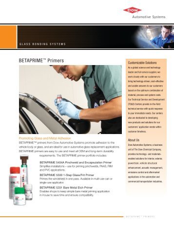 BETAPRIMEâ¢ Primers - Dow Automotive Systems